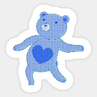 Blue dancing bear retro Sticker